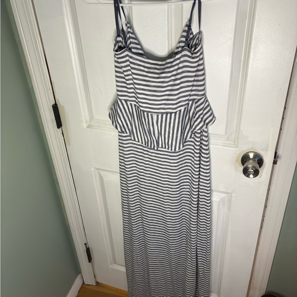 Max Studio Navy and White Striped Dress